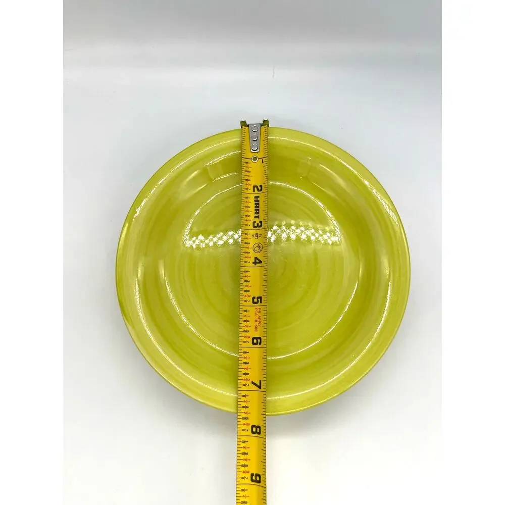 Citrus Grove Swirl Lime Green - Yellow Set of 4 Salad Plates 7.5